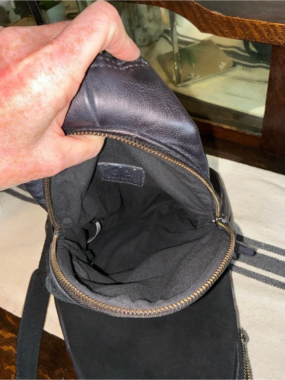 NWOT We The Free Leather Soho Convertible Sling Backpack Bag Black MSRP $128